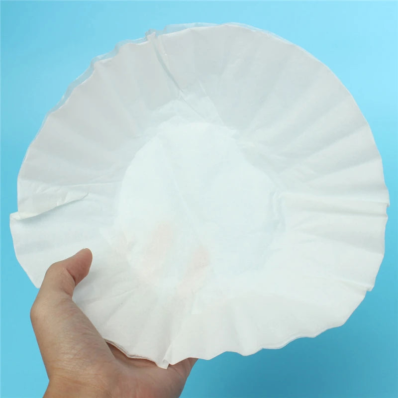 Arshen 50pcs/Set White Coffee Filters Single Serving Paper for Coffee Machine 24CM White Filter Paper Cake Cup Coffee Paper Bowl