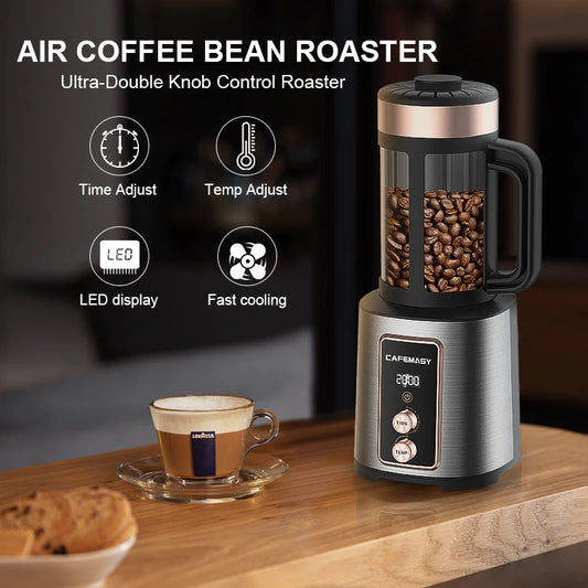 New 220V Electric Household Air Roaster Coffee Machine Home Coffee Bean Roaster Temperature Control Coffee Roasting Machine