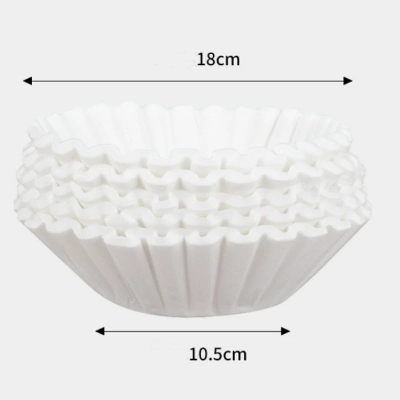 Arshen 50pcs/Set White Coffee Filters Single Serving Paper for Coffee Machine 24CM White Filter Paper Cake Cup Coffee Paper Bowl