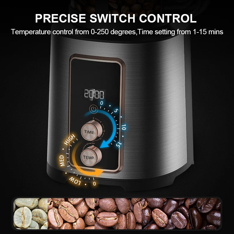 New 220V Electric Household Air Roaster Coffee Machine Home Coffee Bean Roaster Temperature Control Coffee Roasting Machine