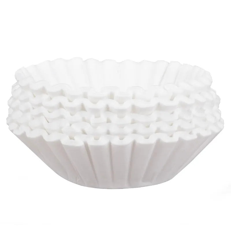 Arshen 50pcs/Set White Coffee Filters Single Serving Paper for Coffee Machine 24CM White Filter Paper Cake Cup Coffee Paper Bowl